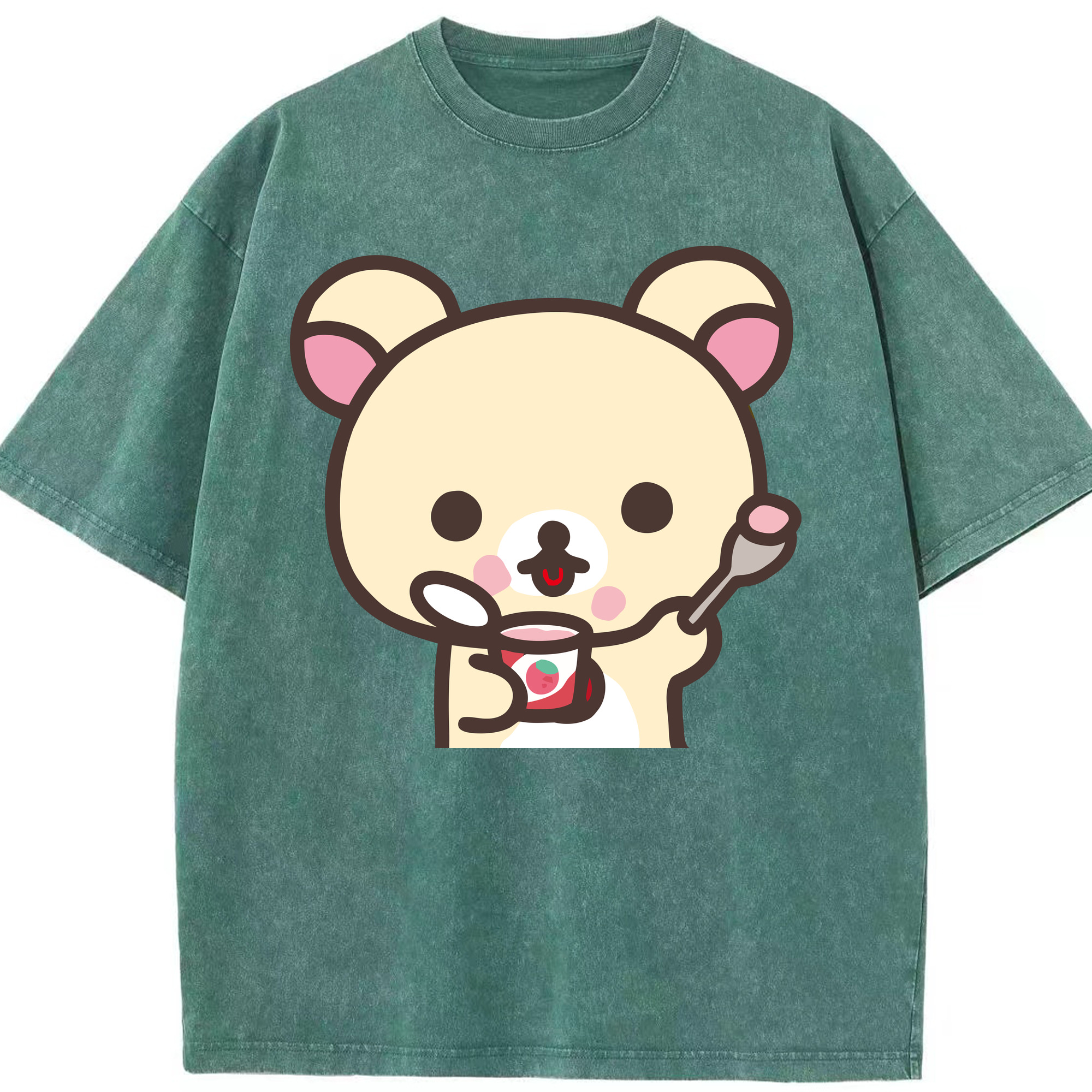 （画像用） リラックマ リラックマ キイロイトリ Rilakkuma Korilakkuma Kiiroitori 綿100% ヴィンテージ風 半袖Tシャツ（フロントプリント）